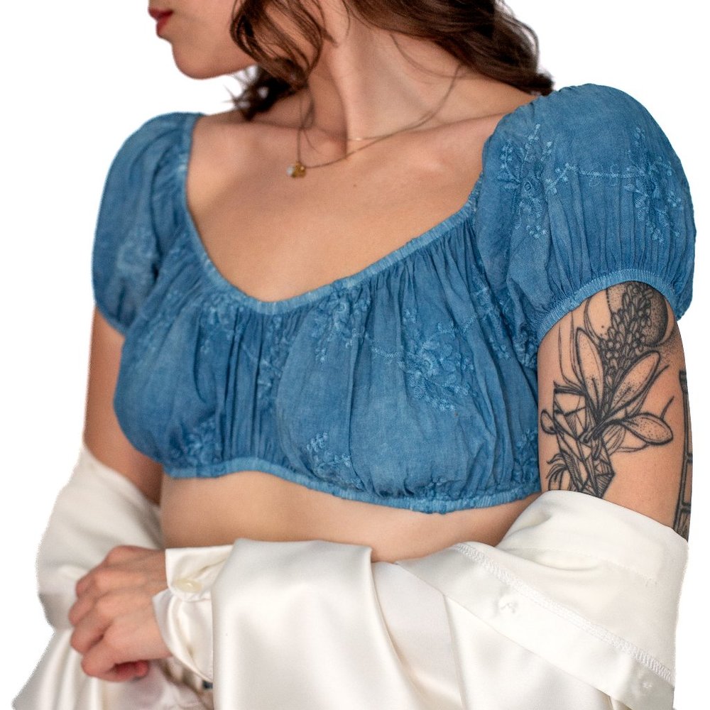 Adeirlina • X-Small • Calla Crop-top • Indigo Blue